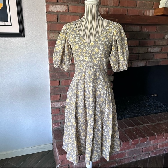 Rebecca Taylor La Vie Margeaux Meadow Floral Poplin Midi Dress Sz XS - Picture 4 of 11